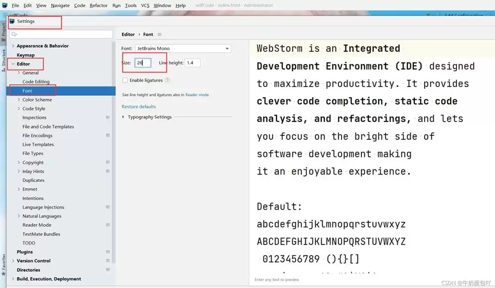 webstorm��ô�޸������С�ͱ�����ɫ��ͼƬ-�޸������С�ͱ�����ɫ��ͼƬ����ϸ�������