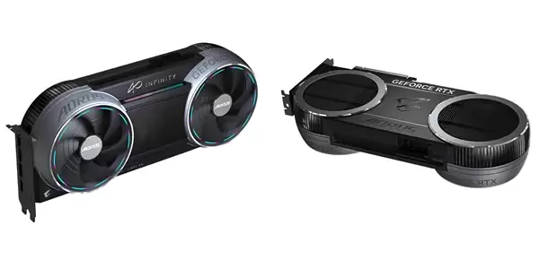 技嘉AORUS RTX 5090 INFINITY显卡发布 双风扇设计暗藏第三风扇_wishdown.com 技嘉AORUS RTX 5090 INFINITY发布:双风扇藏着第三把风扇 出厂超频327MHz