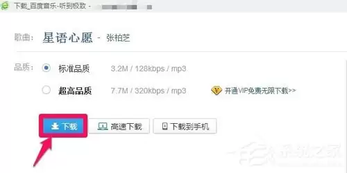 百度音乐链接复制方法详解与实用技巧分享_wishdown.com 点击下载按钮后的页面状态