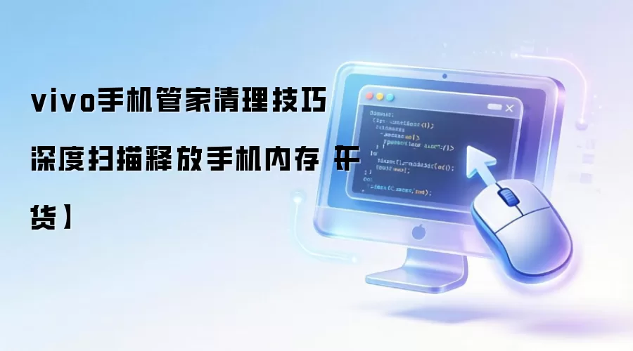 vivo�ֻ��ڴ��������� ���ɨ���ͷſռ�ʵ�ý̳�