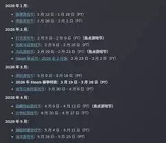 2026年Steam特卖活动时间表与日期安排_wishdown.com 2026年Steam特卖活动时间表与日期安排_wishdown.com