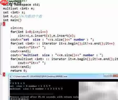 C++ STL multiset����ʹ�ý̳���ʵ�����