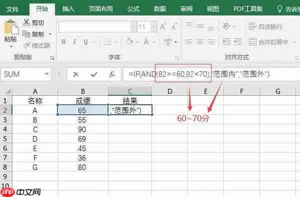 Excel IF函数多条件用法详解:大于等于且小于如何设置_wishdown.com Excel IF函数多条件用法详解:大于等于且小于如何设置_wishdown.com