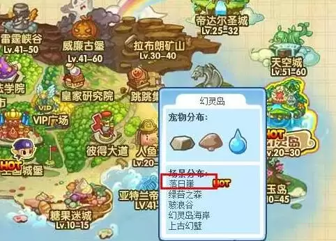洛克王国落日崖具体位置与到达方法_wishdown.com 洛克王国落日崖在什么位置