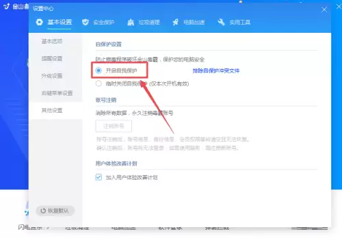 金山毒霸自我保护功能开启方法与设置步骤详解_wishdown.com 金山毒霸自我保护功能开启方法与设置步骤详解_wishdown.com