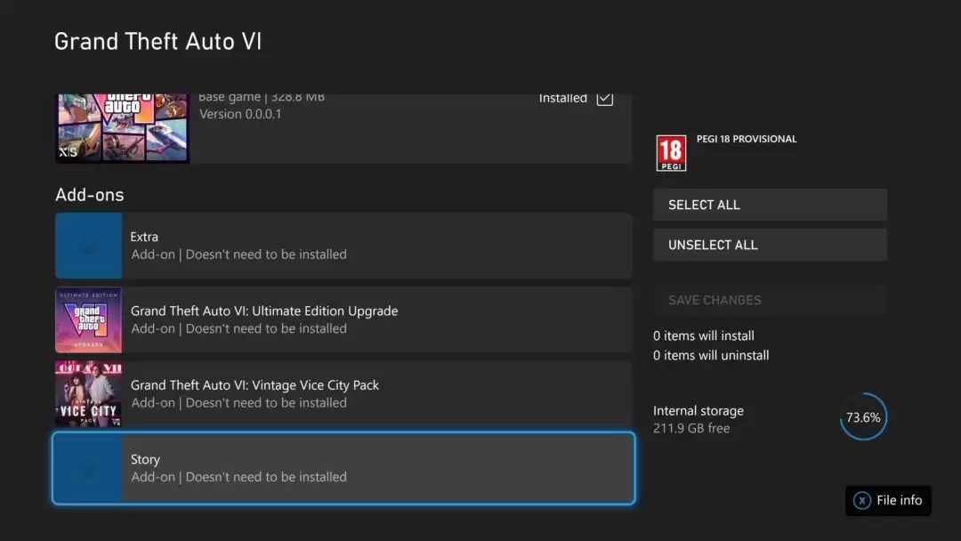 《GTA6》XBOX平台文件结构曝光 单机、在线可分开下载_wishdown.com 《GTA6》XBOX平台文件结构曝光 单机、在线可分开下载_wishdown.com