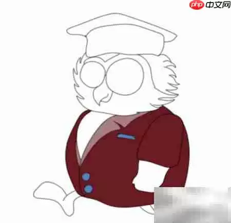 如何画简单Q版猫头鹰博士简笔画步骤图解_wishdown.com 如何画简单Q版猫头鹰博士简笔画步骤图解_wishdown.com