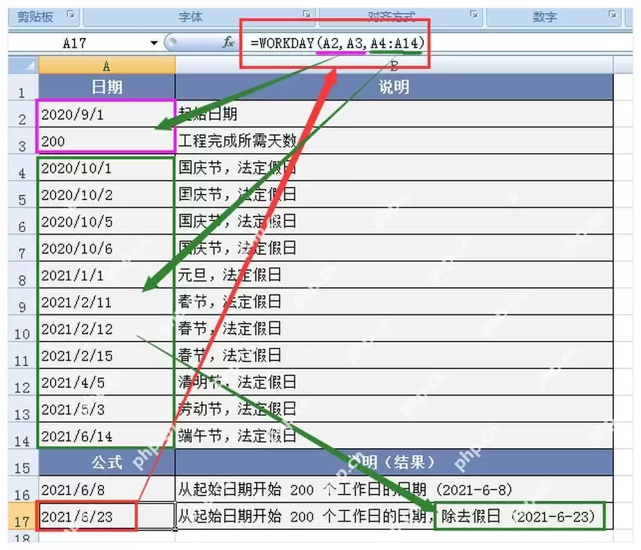 Excel���ʹ��WORKDAY��DATEDIF������׼���㹤����ͼ�Ĳ���