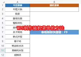 WPS制作随机菜单的详细步骤教程_wishdown.com WPS怎么制作随机菜单