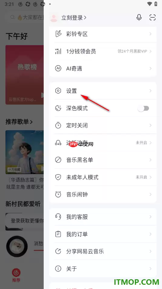 网易云音乐手机版状态栏歌词开启设置方法_wishdown.com 网易云音乐手机版状态栏歌词开启设置方法_wishdown.com