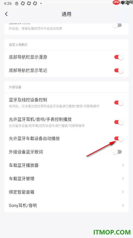 网易云音乐手机车载蓝牙自动播放设置方法_wishdown.com 网易云音乐手机车载蓝牙自动播放设置方法_wishdown.com