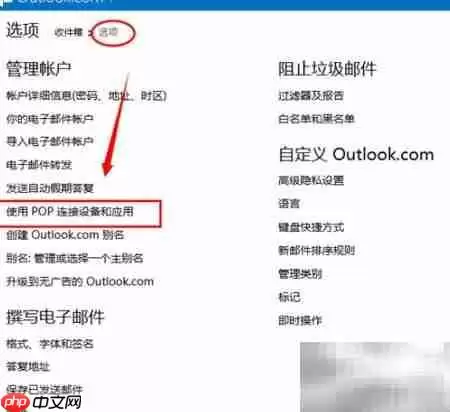 Outlook密码提示解决:开启Hotmail POP3_wishdown.com Outlook提示密码?开启Hotmail POP3