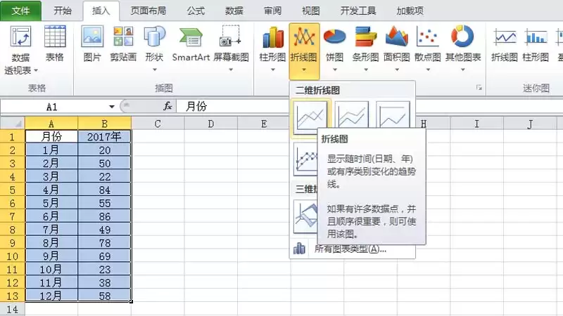 Excel折线图如何设置不同颜色区分数据线_wishdown.com Excel折线图如何设置不同颜色区分数据线_wishdown.com