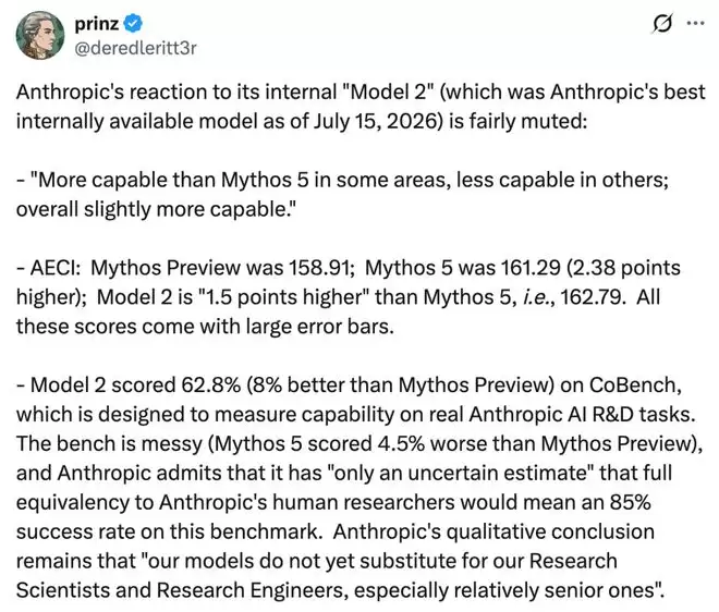 Anthropic称Model 2性能超越Mythos 5引发关注_wishdown.com Anthropic称Model 2性能超越Mythos 5引发关注_wishdown.com