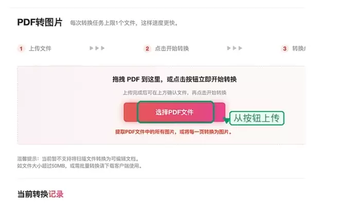 PDF转图片怎么操作?免费在线转换工具选择指南_wishdown.com 极轻PDF上传PDF文件