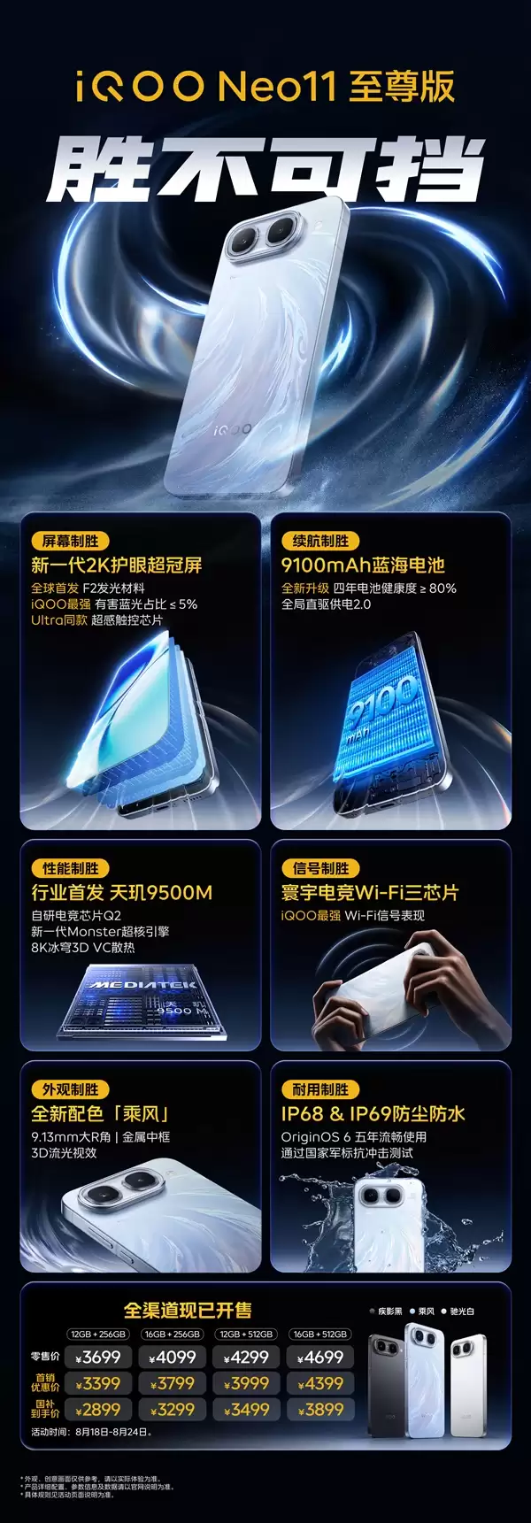 iQOO Neo11至尊版参数配置与价格一图看懂仅售2899元_wishdown.com 国产顶级2K屏+天玑9500M只要2899元!一图读懂iQOO Neo11至尊版