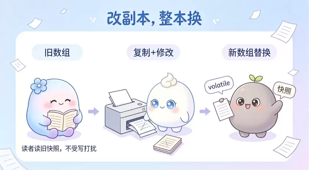 Java并发集合详解:HashMap与ConcurrentHashMap区别及应用_wishdown.com 写时复制就是「改副本、整本换」,读者永远看到完整旧版
