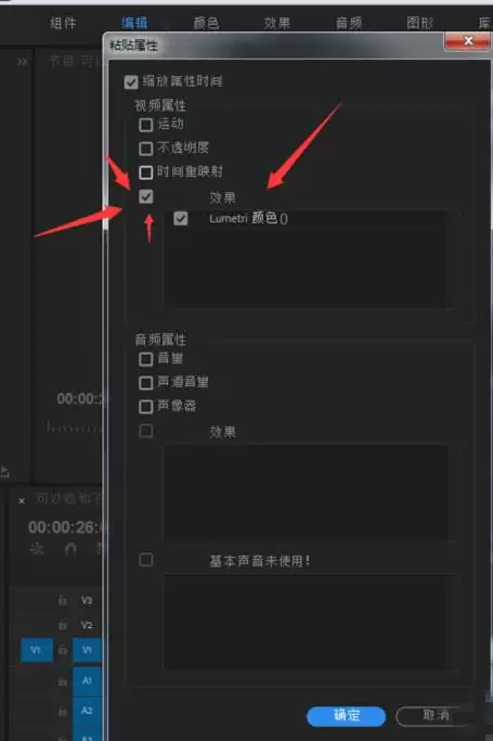 Premiere批量调整视频曝光度详细教程与步骤解析_wishdown.com Premiere粘贴属性窗口设置