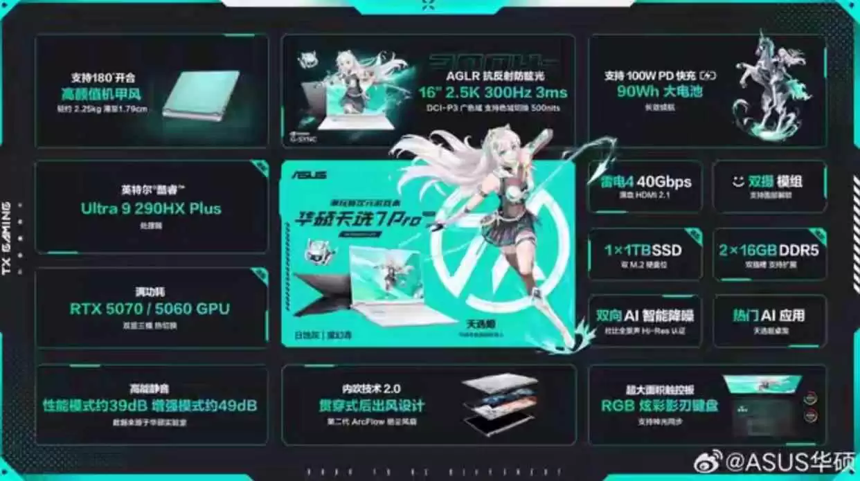 华硕天选7 Pro与Max游戏本发布 售价10399元起_wishdown.com 华硕天选7 Pro系列设计
