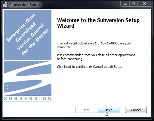 SVN客户端安装教程:Windows、CentOS与Ubuntu环境配置指南_wishdown.com Windows系统下Subversion安装向导界面,显示自定义安装路径选择步骤